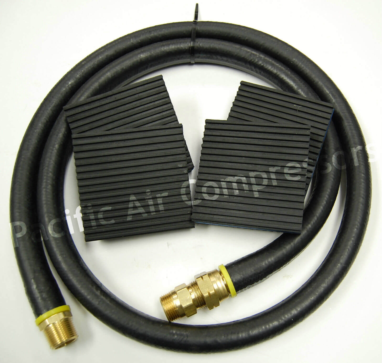 # 612-4 AIR COMPRESSOR INSTALL KIT 6' X 1/2" MPT FLEX HOSE W/ 4X4 MOUNTING PADS