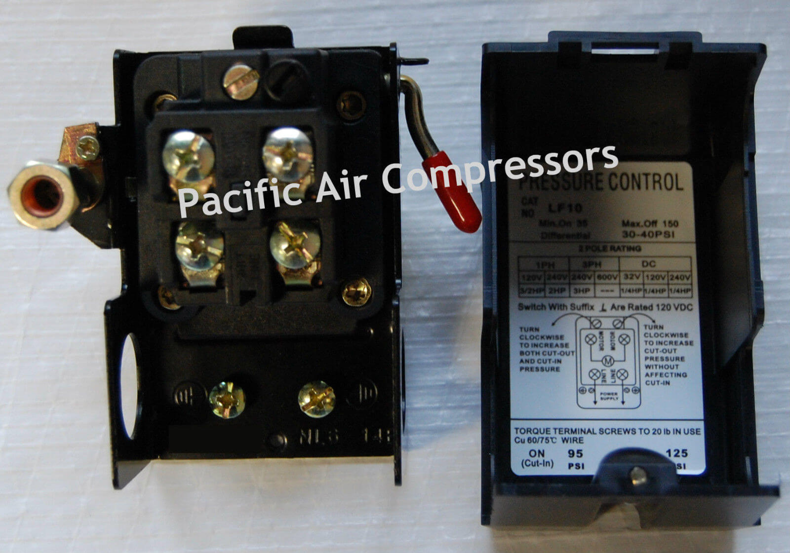 115/120 VOLT REPLACEMENT PRESSURE SWITCH. SINGLE PORT. 95-125 PSI - Image 6