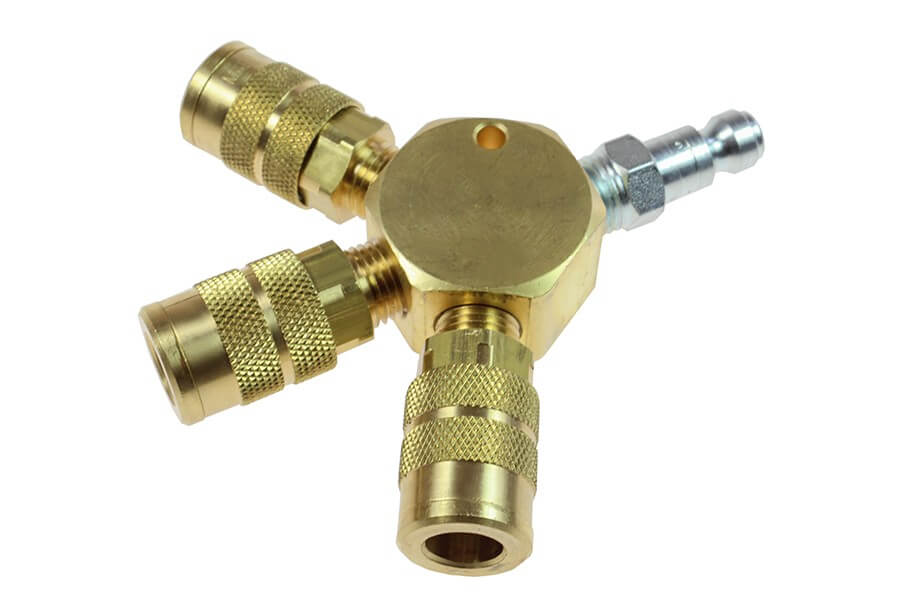 3122-16-X COILHOSE PNEUMATICS 3 WAY MANIFOLD AUTOMATIC UNIVERSAL COUPLER - Image 5