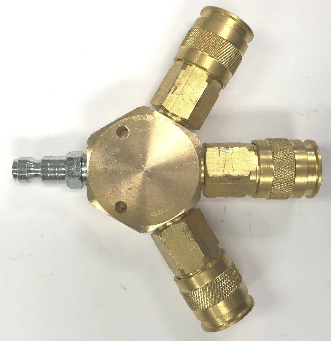 3122-16-X COILHOSE PNEUMATICS 3 WAY MANIFOLD AUTOMATIC UNIVERSAL COUPLER